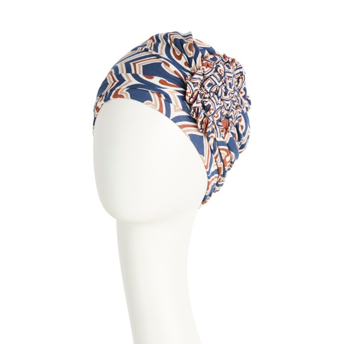 Christine-Lotus House Turban Endless Shapes of Blue